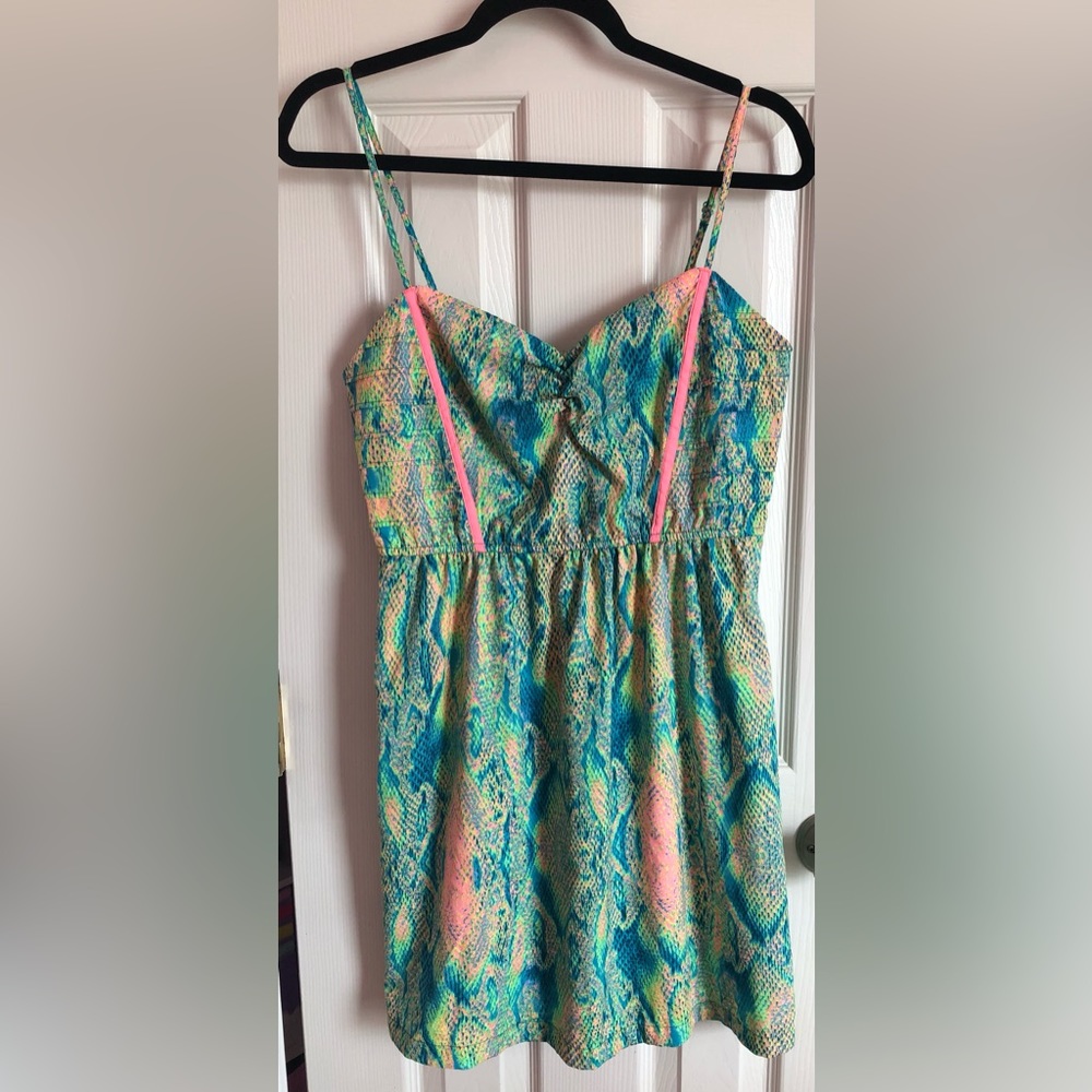 Neon snake print dress